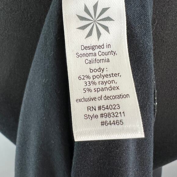 ATHLETA Black Ruched Dress Stretch V-Neck Racerback Tank Casual Size Small S - Picture 11 of 12